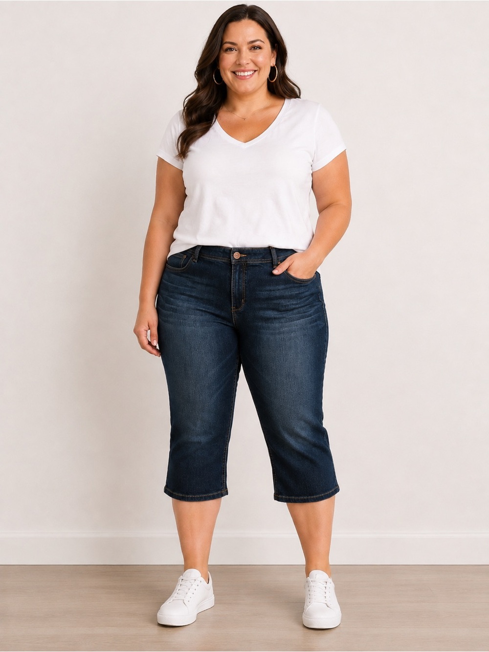 Lane Bryant Genius Fit Capri Jeans Women’s 20 Dark Wash Stretch Denim Cropped
